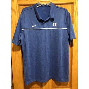 Nike Duke Blue Devils On Field Dri Fit Golf Polo Shirt Men's Size XL